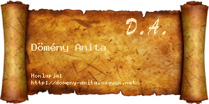 Dömény Anita névjegykártya